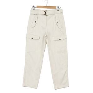 J. Crew Women's Belted Military Belted Cargo Pant Natural Size 4